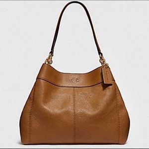 COACH Large Lexy Shoulder Bag Brown Leather